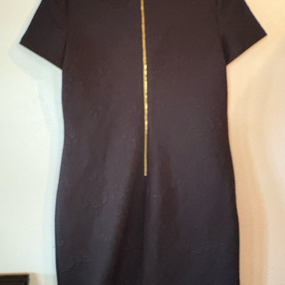Calvin Klein Black Textured Rose Sheath Dress - Picture 2 of 6